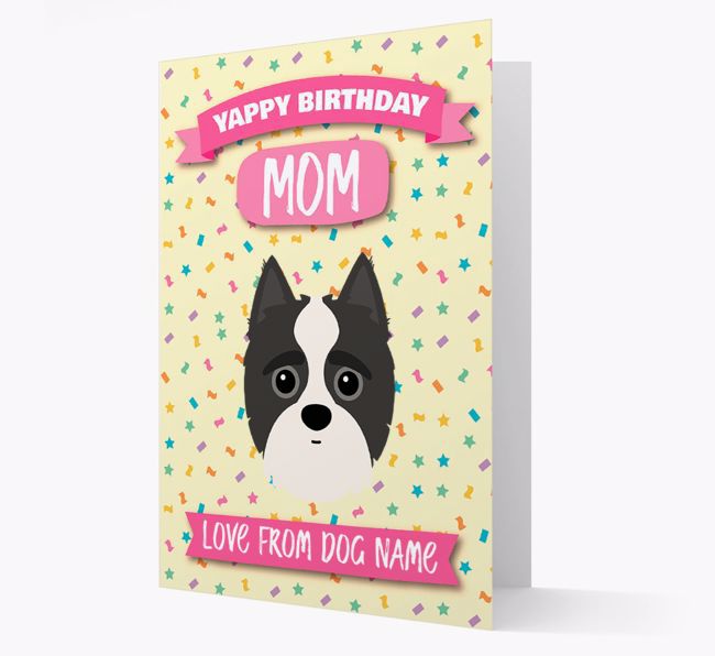 Personalized Card 'Yappy Birthday Mom' with {breedCommonName} Icon